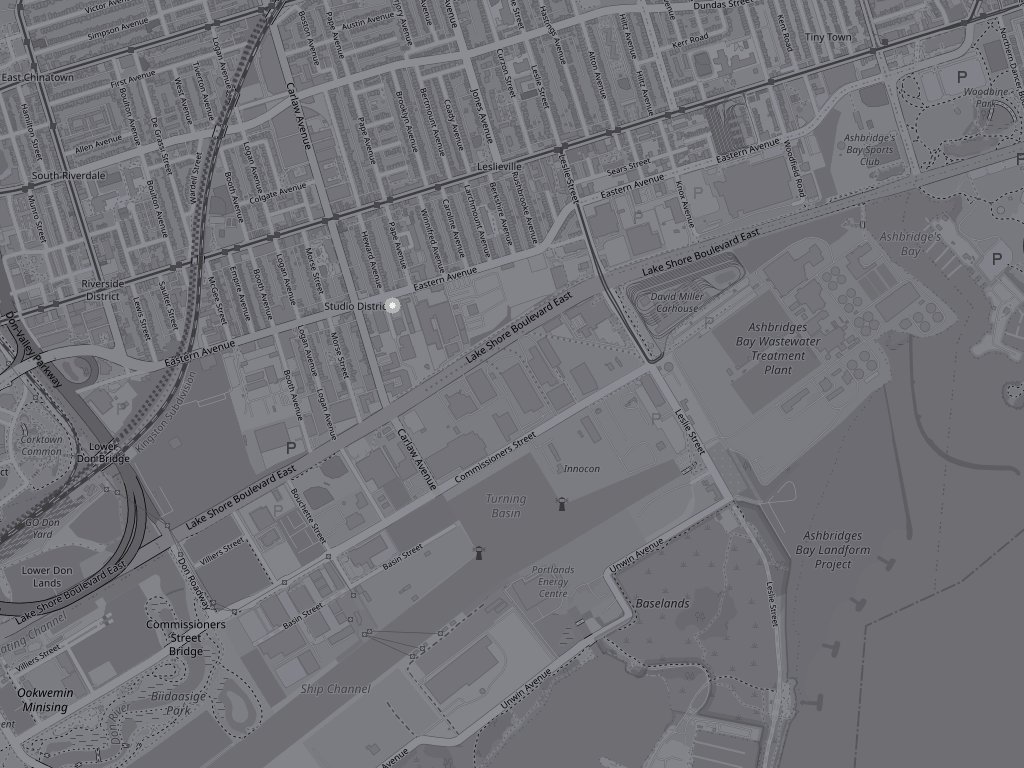 WeFX studio map — 65 Heward Ave, Toronto